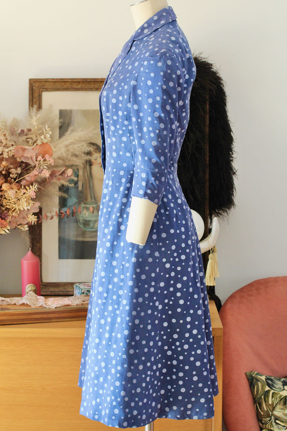 Miniature : Robe en soie italienne c.1940/50