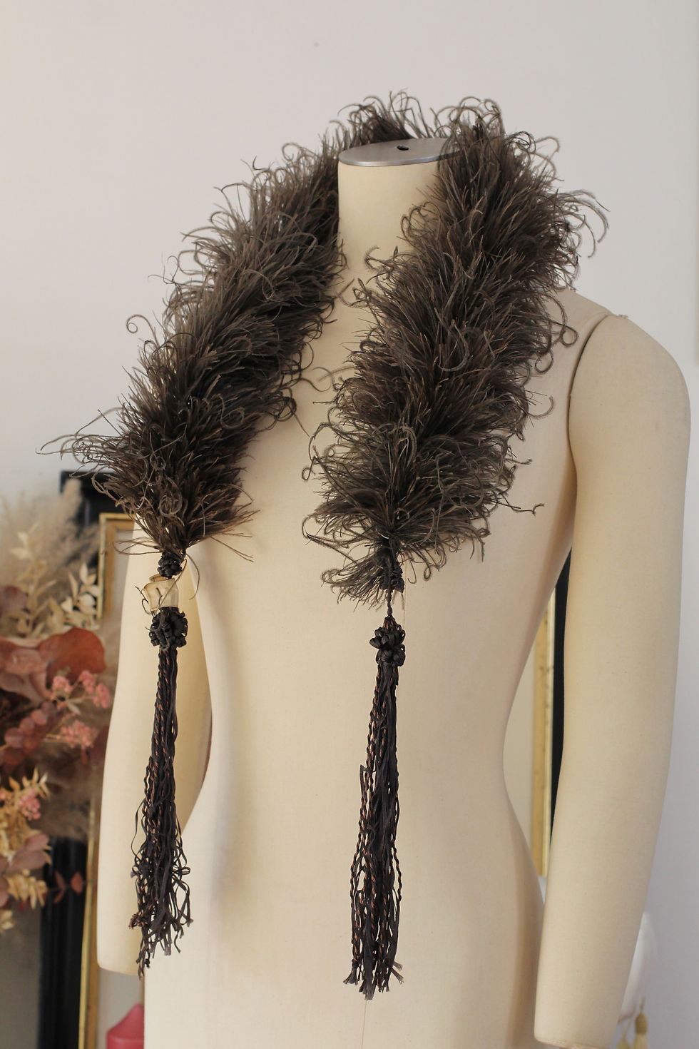Thumbnail: Boa antique en plumes d'autruche c.1920 - 20s boa vintage flapper antique