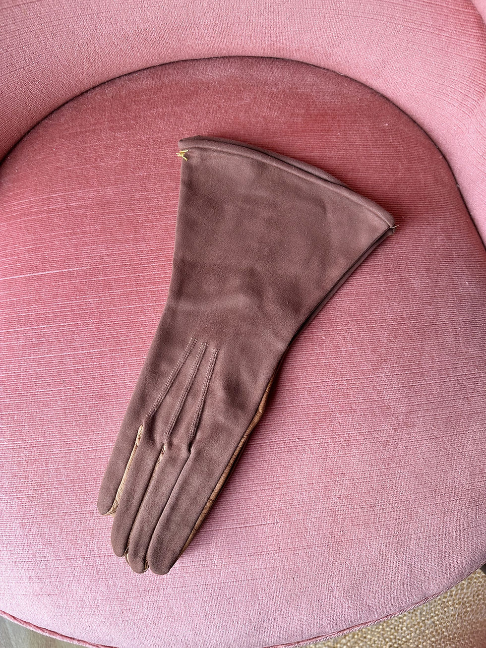 Miniature : Gants marron Art Déco - Neufs d'époque