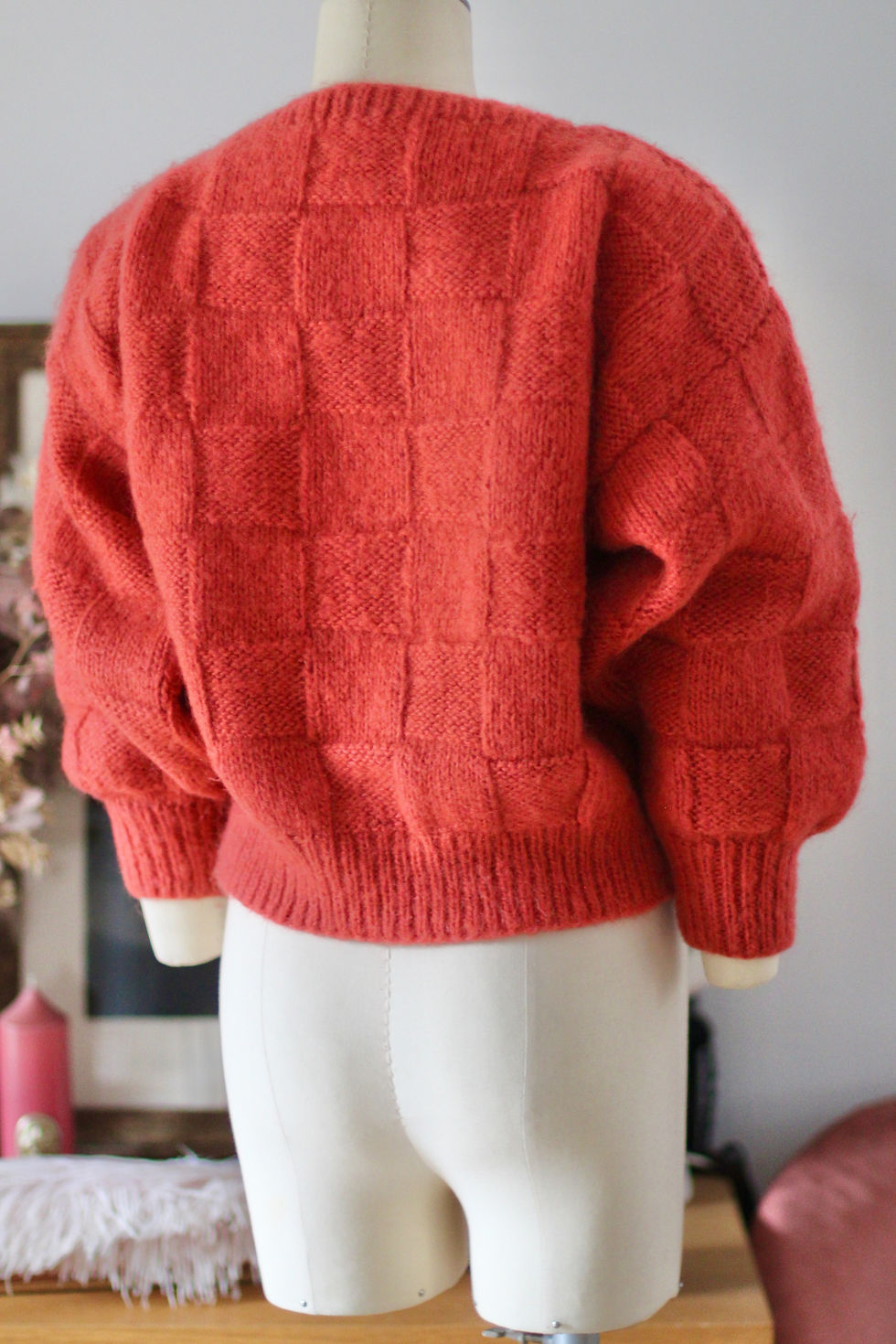Thumbnail: Pull en laine tricoté main - Terre de sienne - XS/L