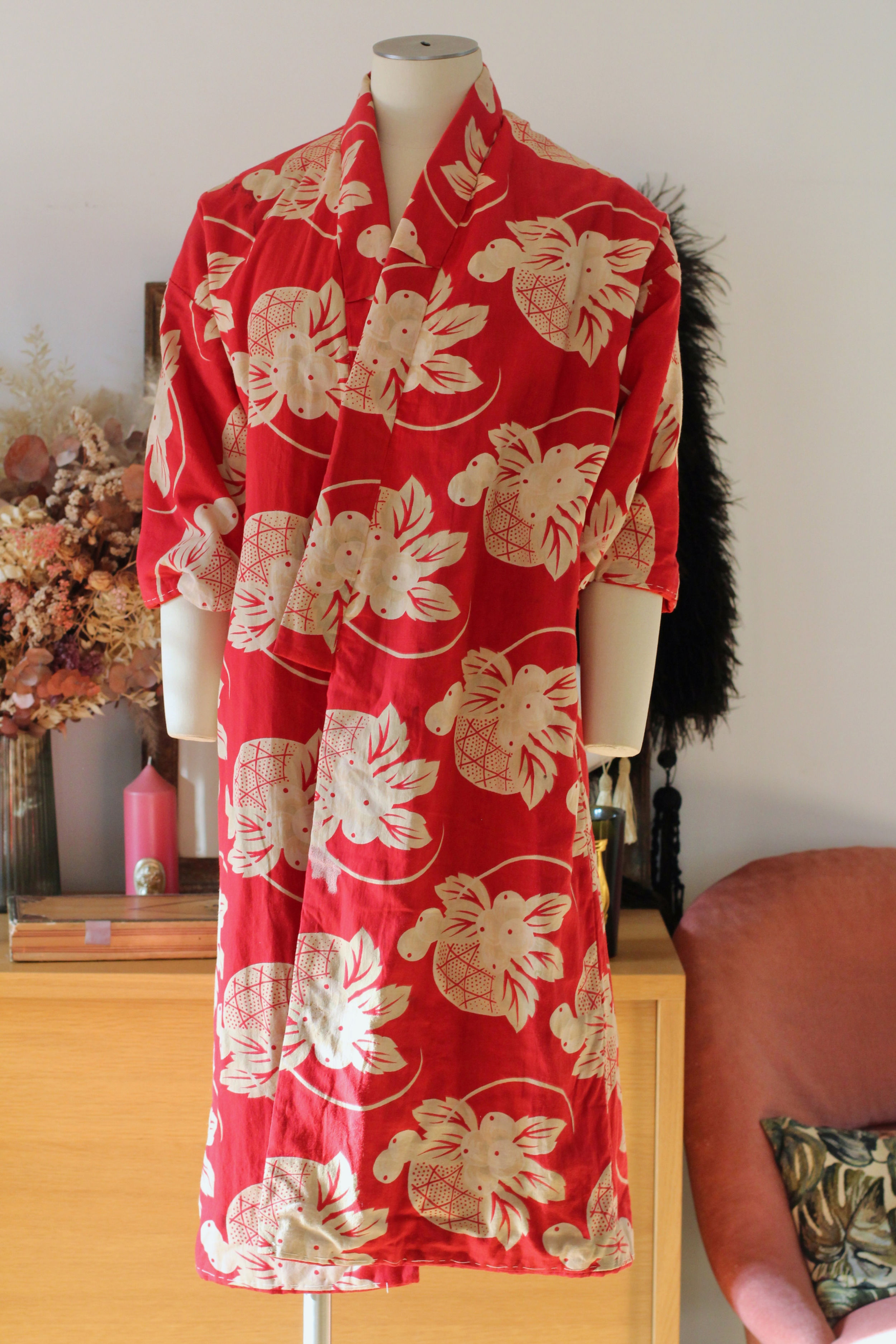 Rare ! Kimono antique c.1920 coton matelassé - T.XS
