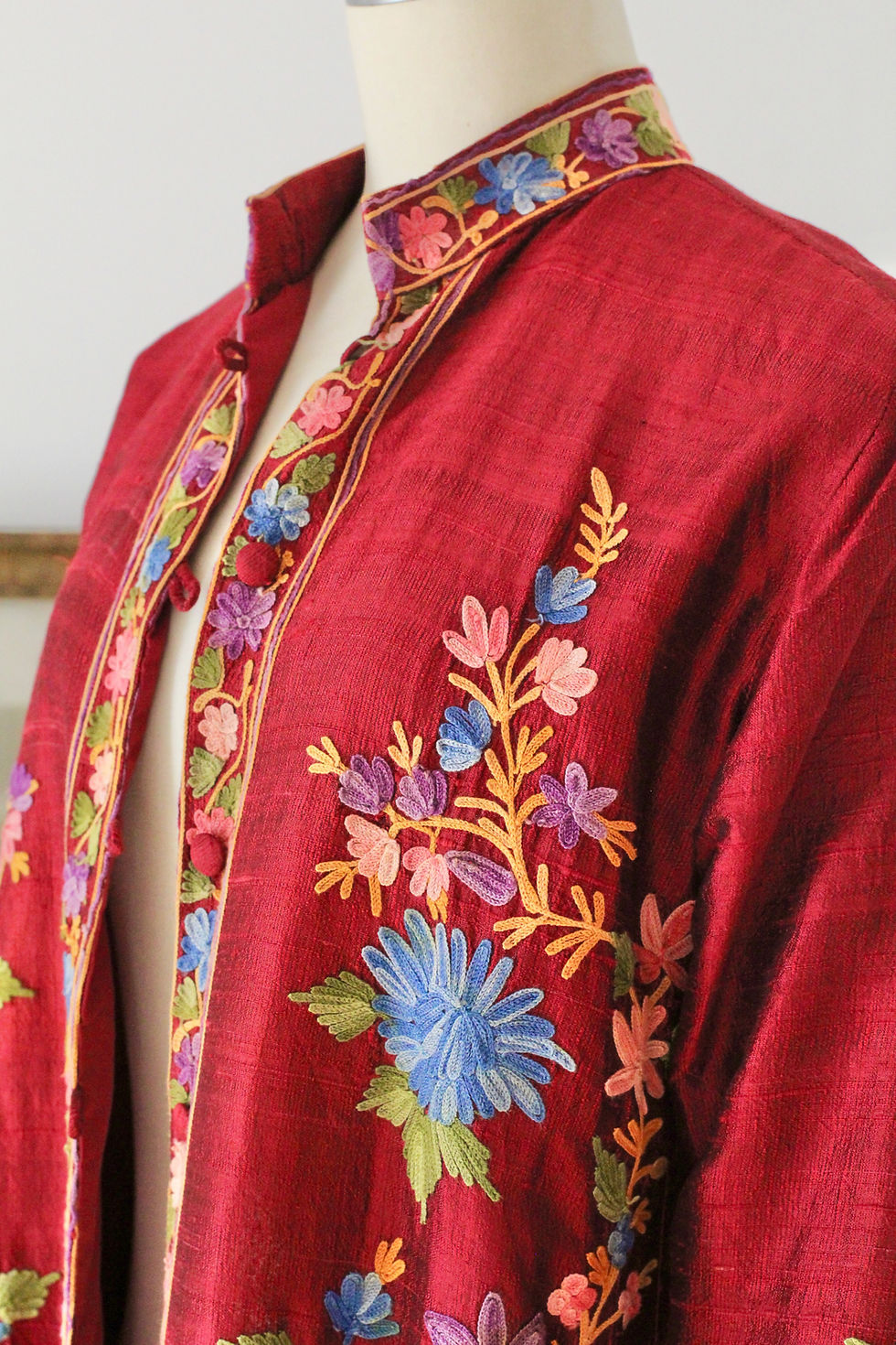 Thumbnail: Veste en soie sauvage - Cachemire Inde - S au L