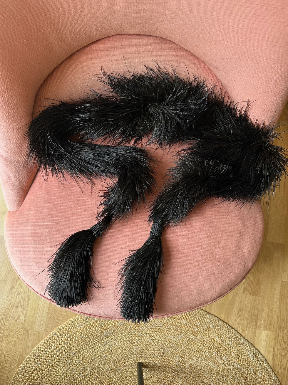 Miniature : Rare ! Boa antique en plumes d'autruche c.1930