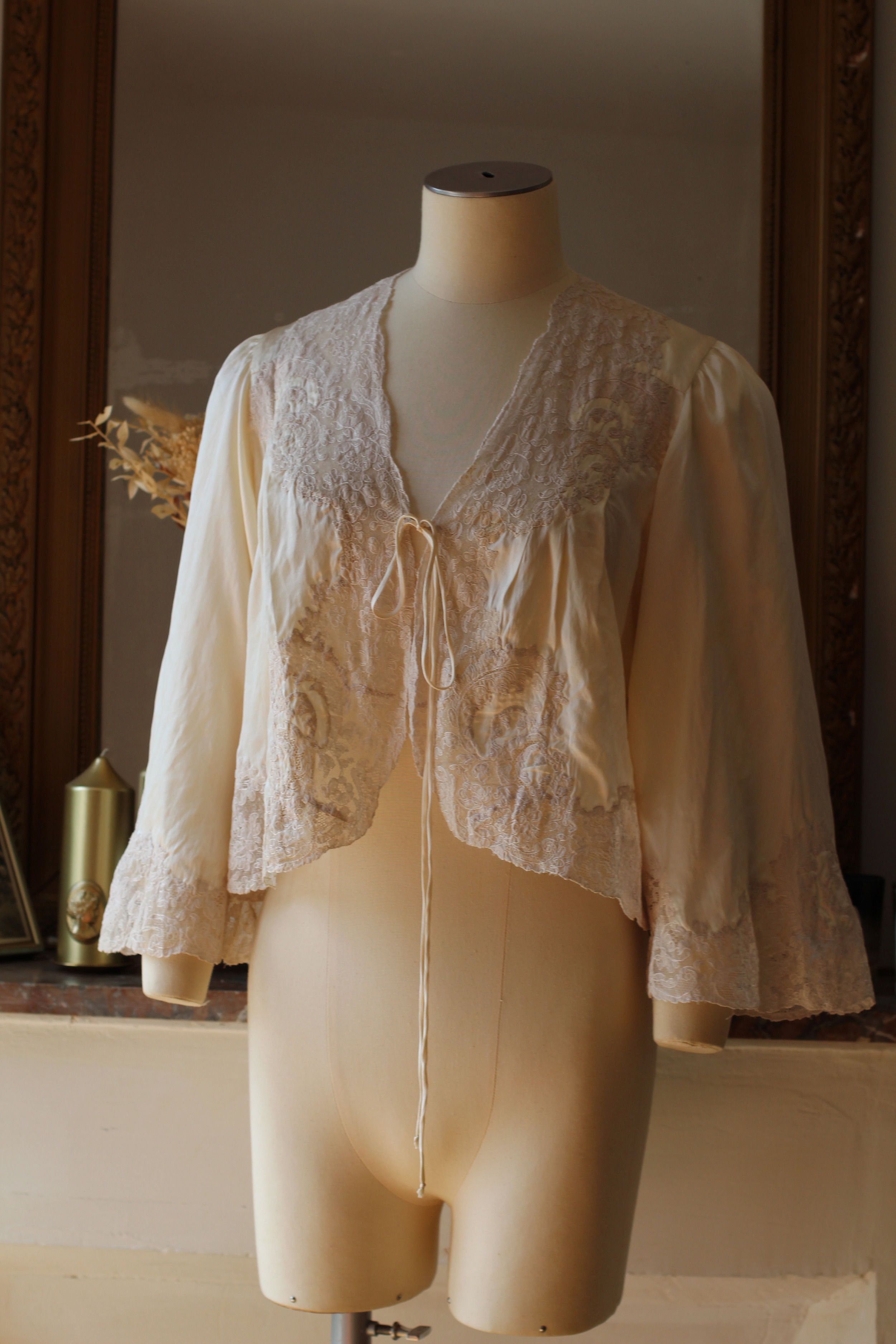 Liseuse en soie des années 30 - T.XS/S/M