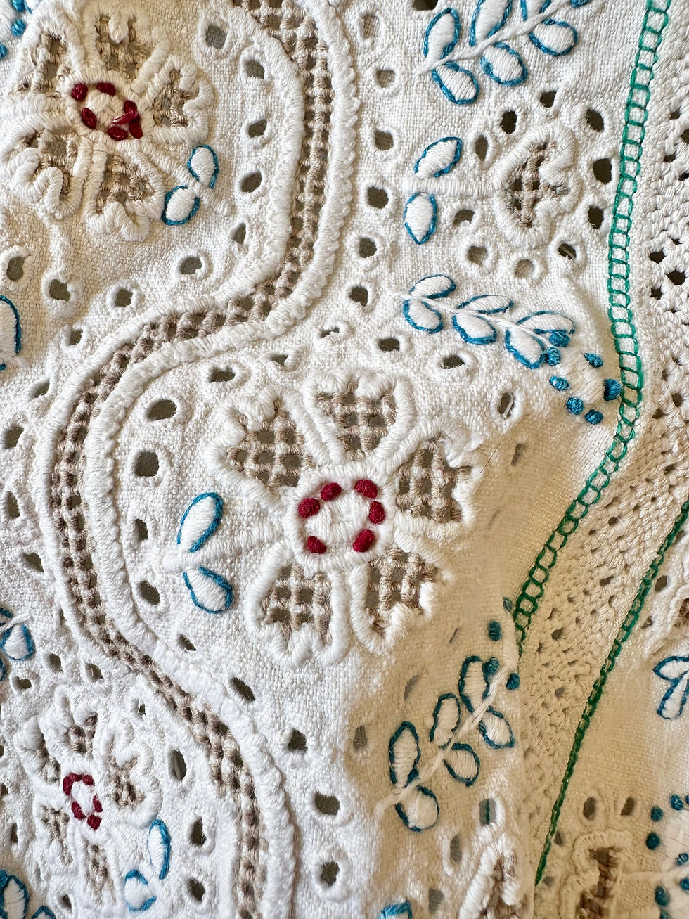 Miniature : Blouse roumaine vintage brodée c. 1930 - T.XS