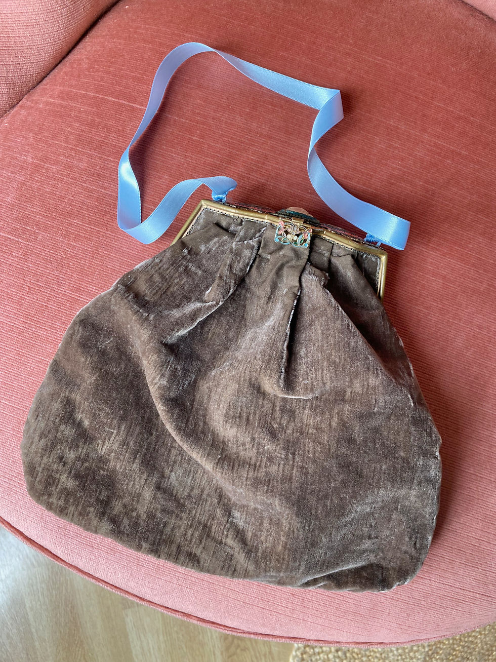 Miniature : RARE - Sac en velours de soie début XXème