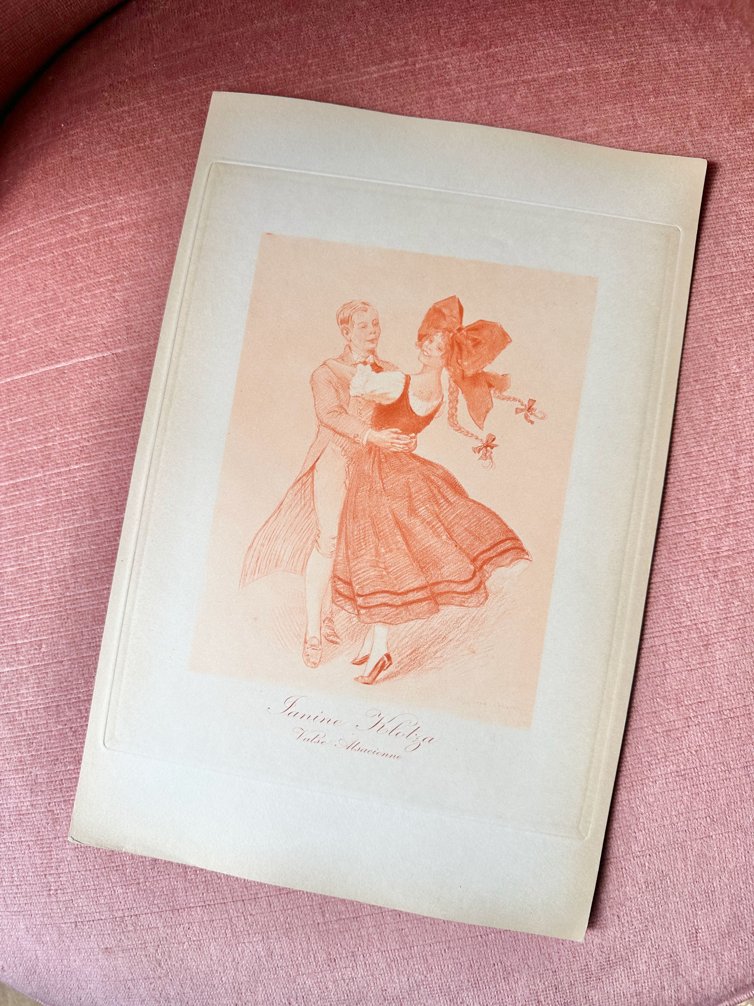 Gravure "Valse Alsacienne" Janine Klotza par Jean Lefeuvre c.192