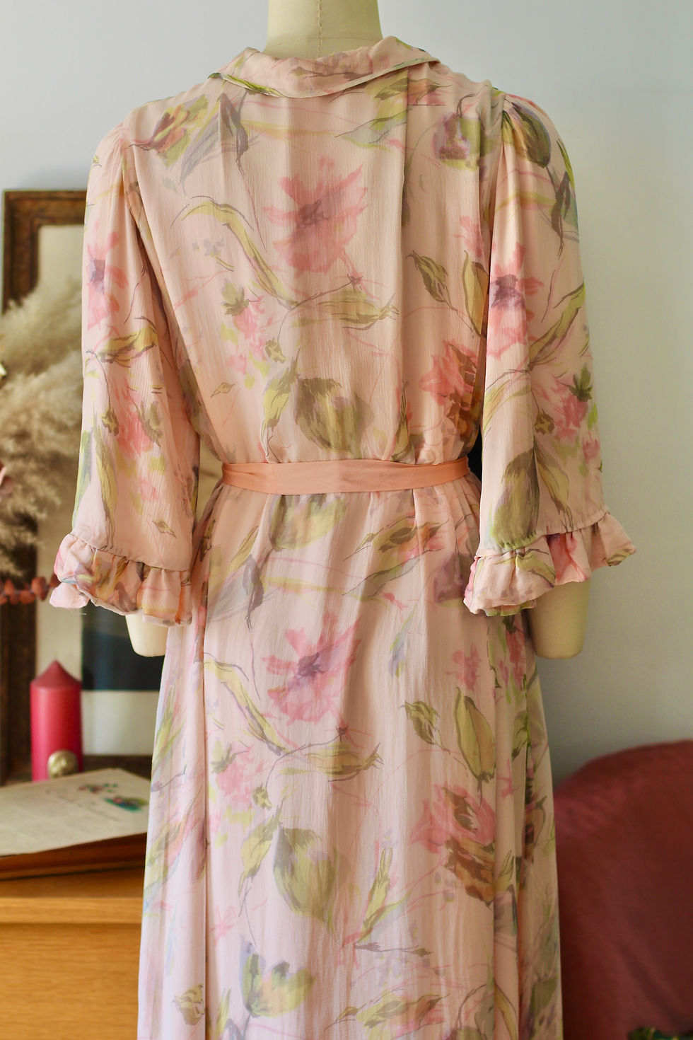 Miniature : Déshabillé mousseline de soie c.1960 - T.M/L