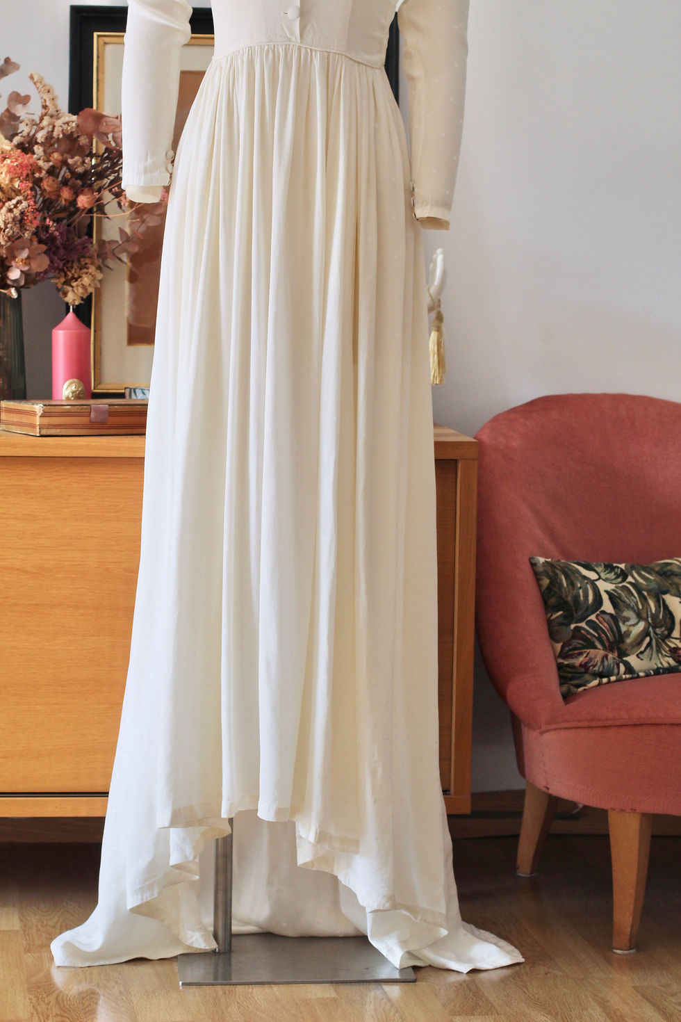 Miniature : Robe de mariée c.1940 - XXS/XS