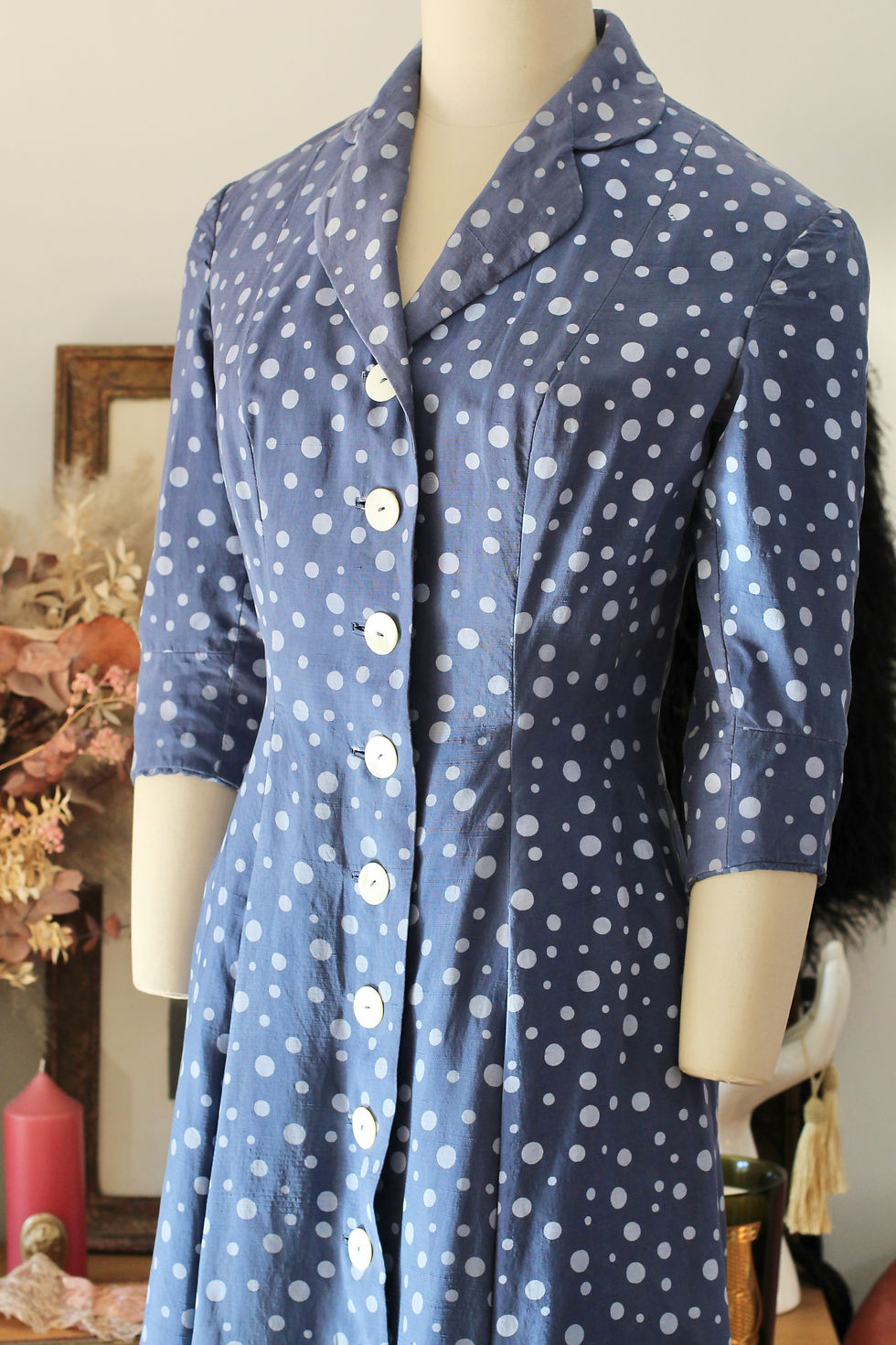 Miniature : Robe en soie italienne c.1940/50