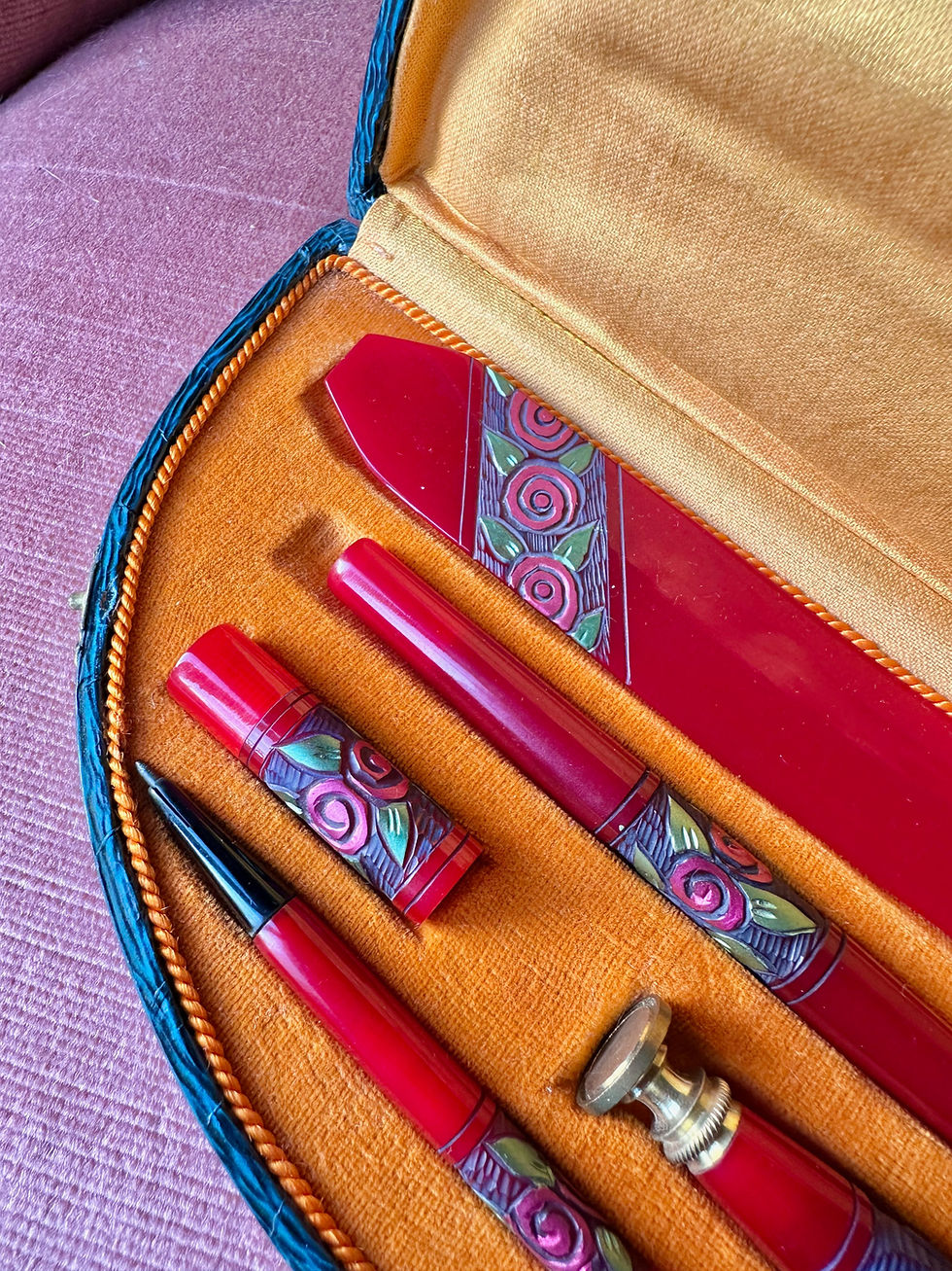 Miniature : Nécessaire d'écriture Art Déco dans son coffret
