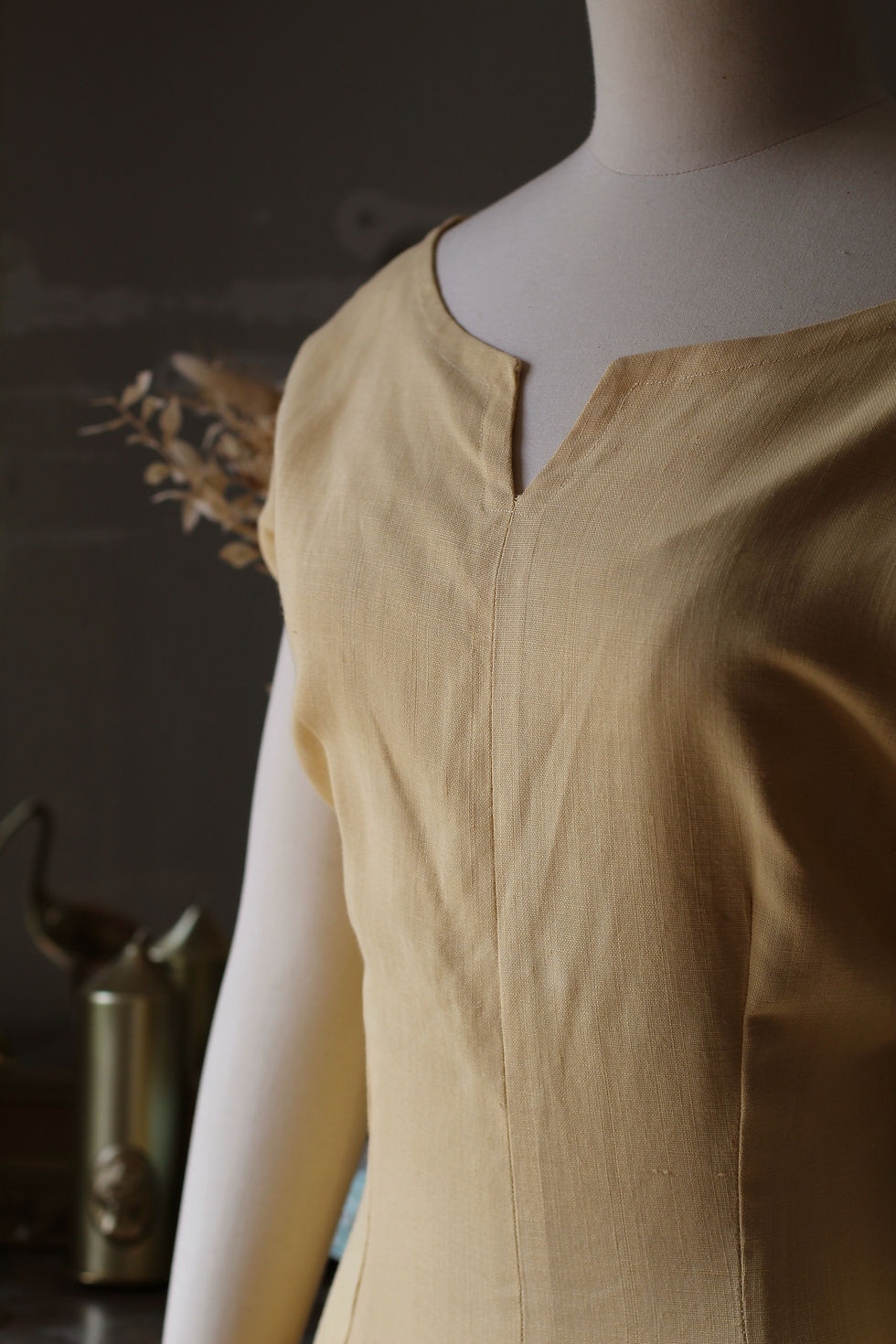 Thumbnail: Robe en lin des années 50 - T.L/XL