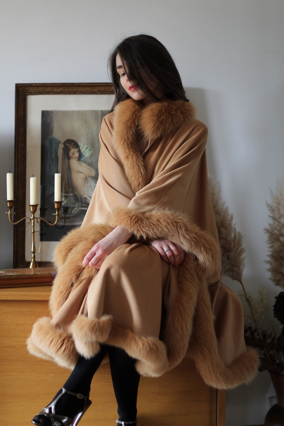 Thumbnail: Cape Louis Féraud  - Laine, Cachemire, & Angora - T.U