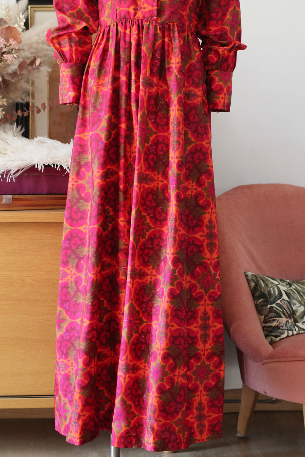 Miniature : Robe en soie c.1970 - T.XS