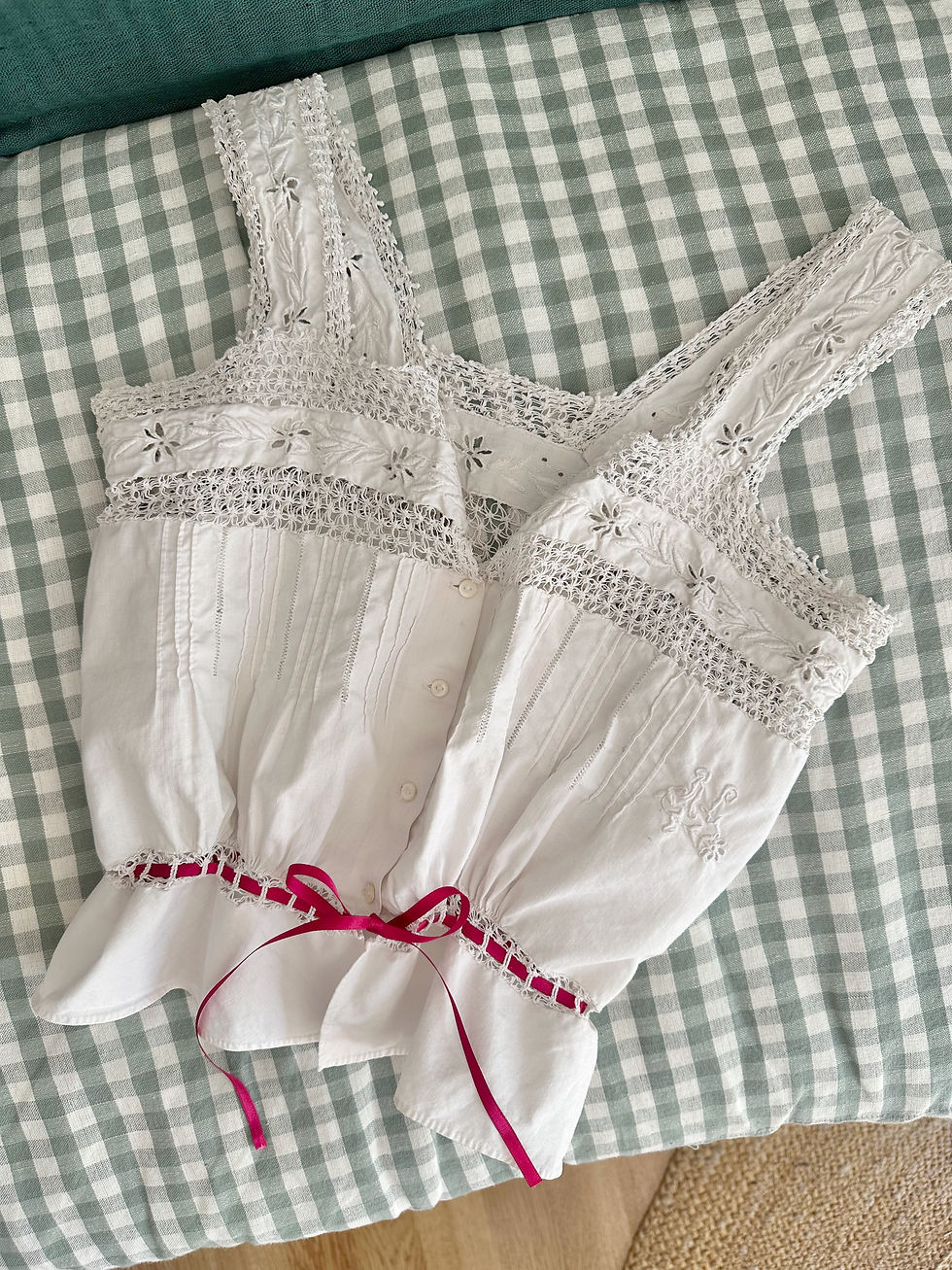 Thumbnail: Cache-corset antique début XXème - French antique Edwardian top c. 1910 / 1920