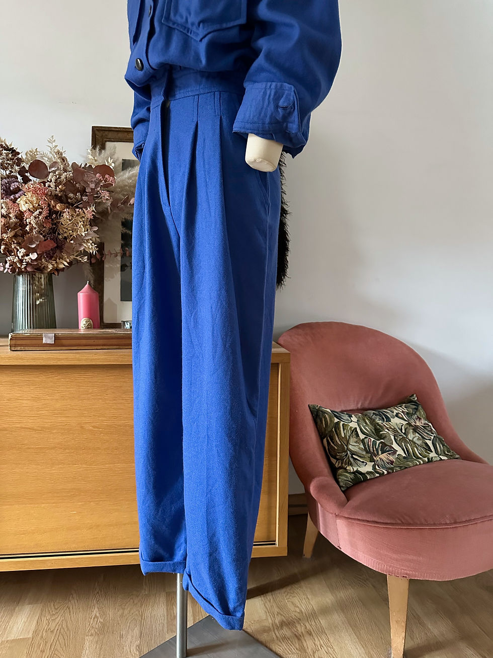Thumbnail: Combinaison en laine bleue c.1980 - T.XS/S