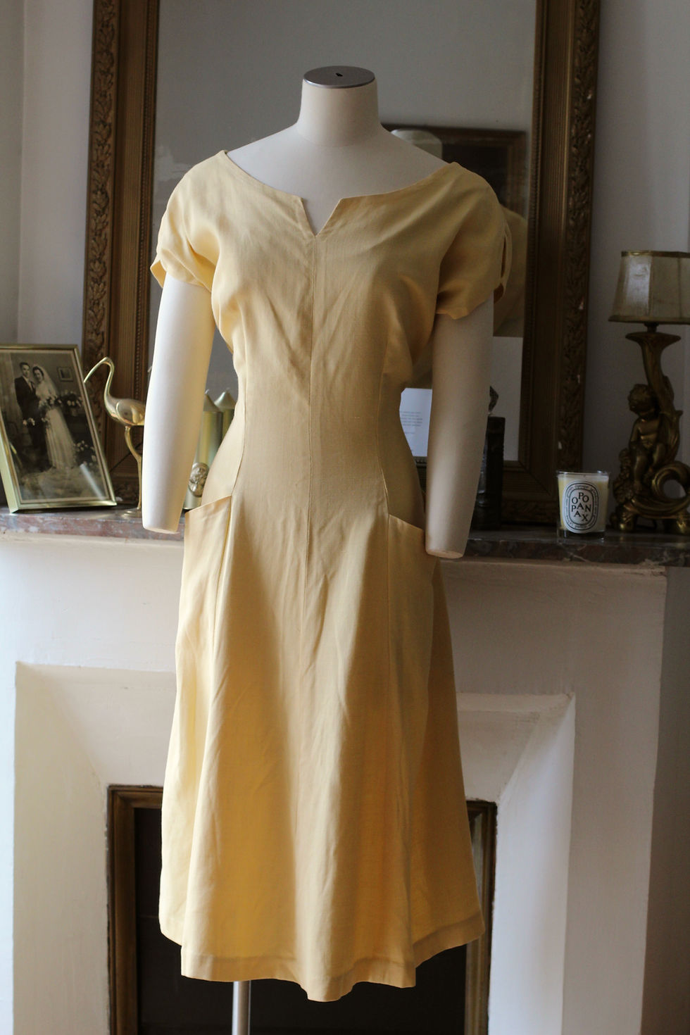 Thumbnail: Robe en lin des années 50 - T.L/XL
