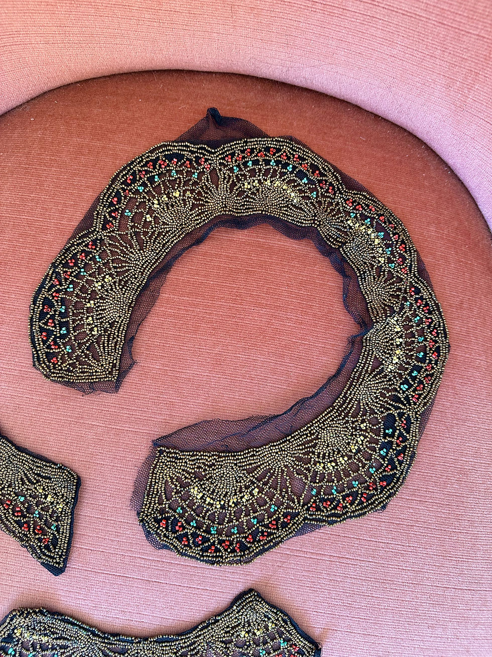 Miniature : Col & manchettes perlés c.1900
