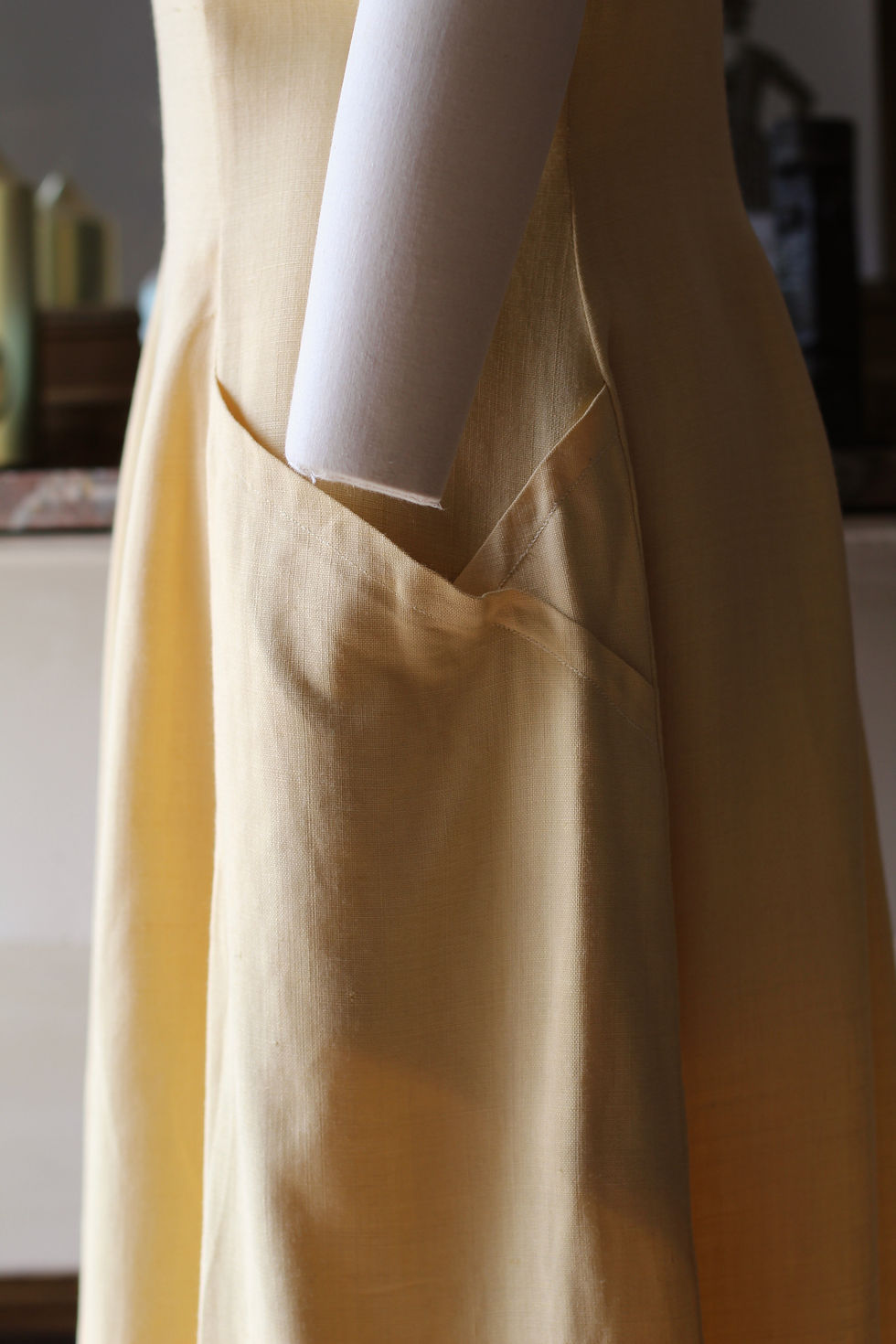 Thumbnail: Robe en lin des années 50 - T.L/XL