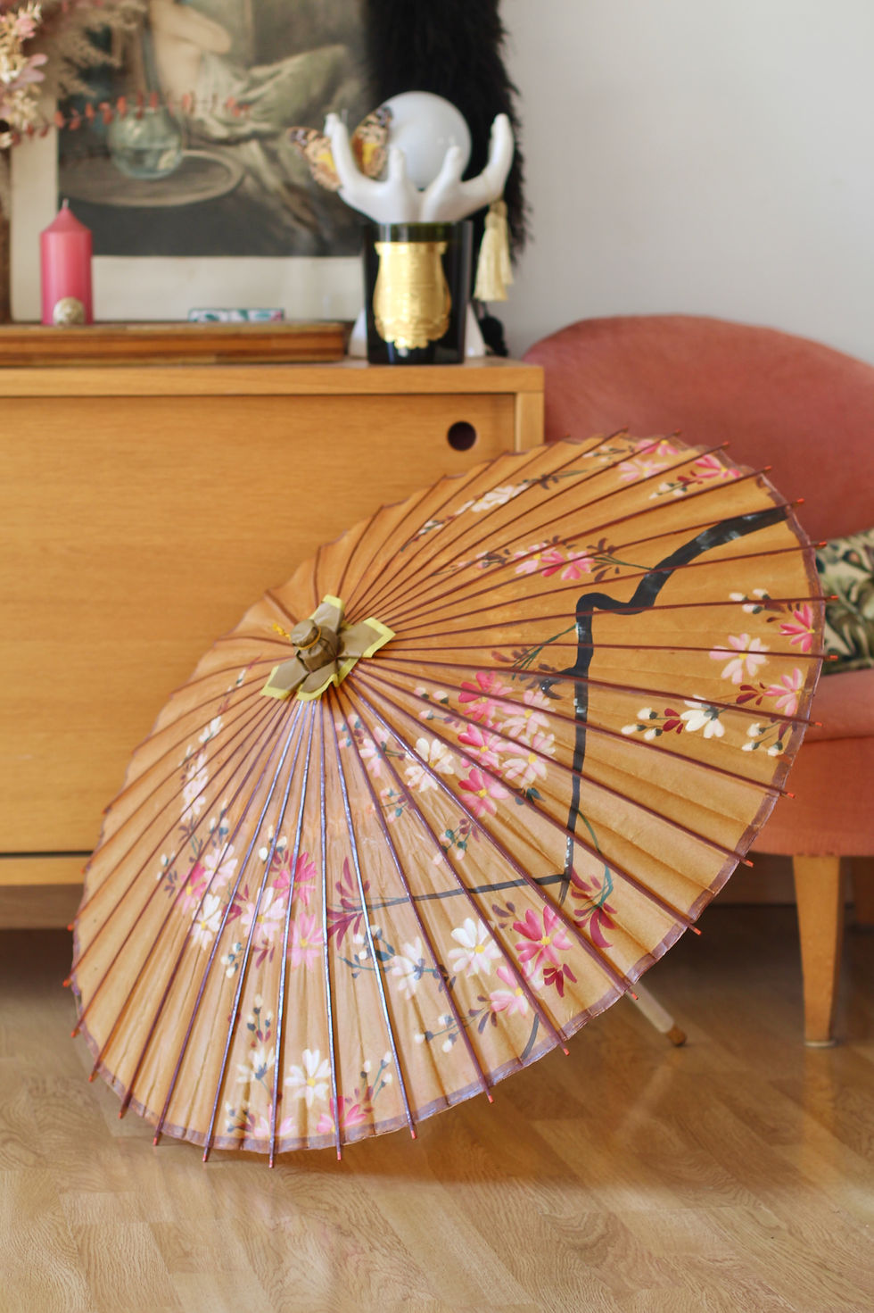 Thumbnail: Ombrelle japonaise Fleurs de cerisier c.1930