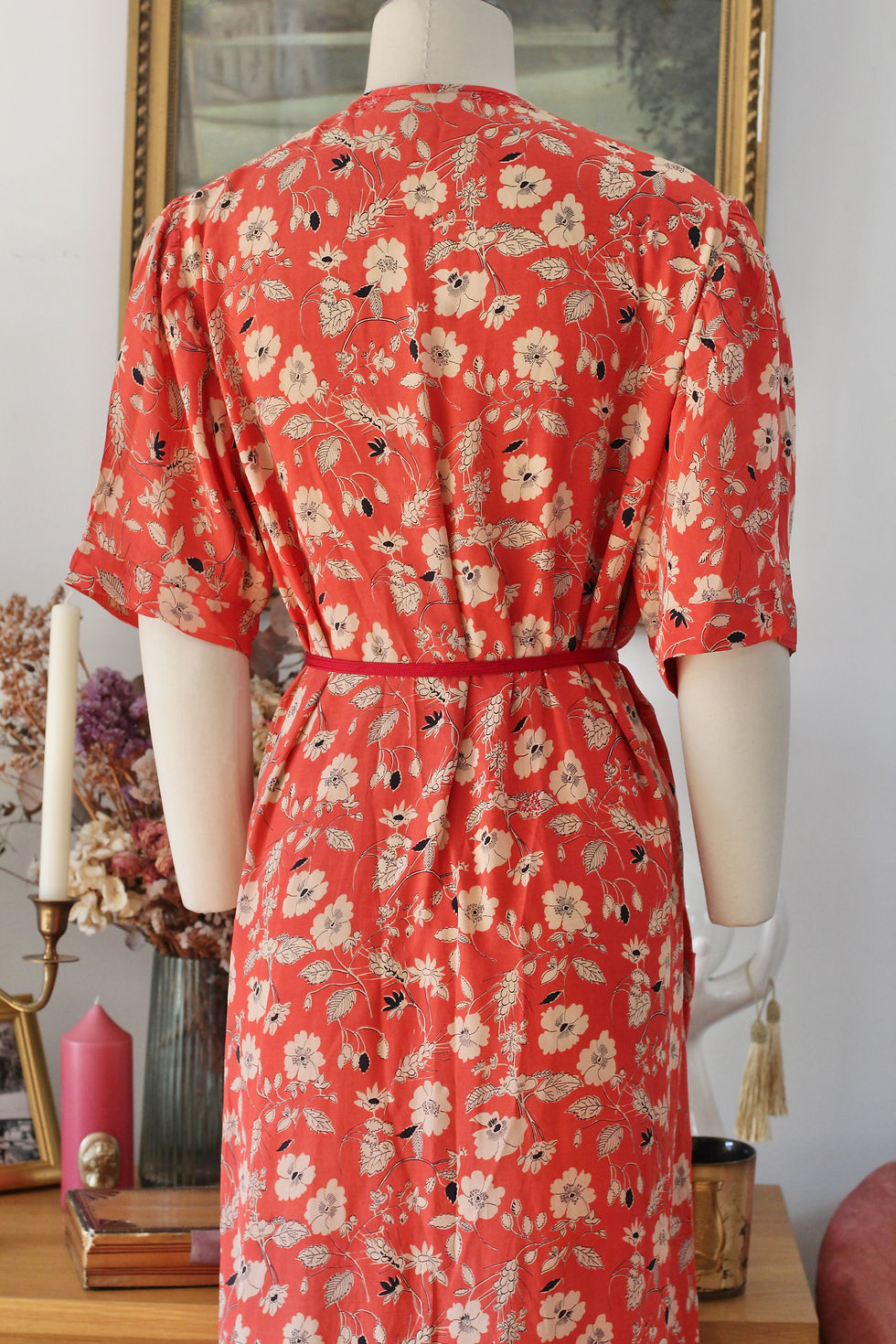 Miniature : Robe en soie des années 40 - T.M/L