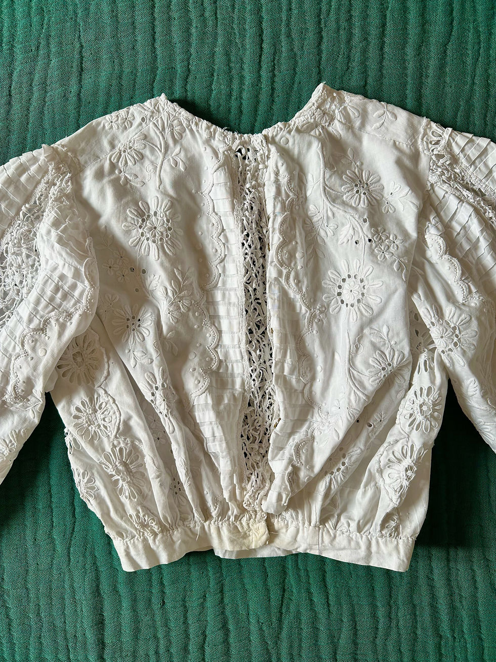 Thumbnail: Corsage antique c.1910 broderie florales - XS/S