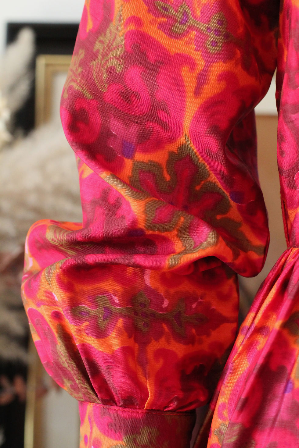 Miniature : Robe en soie c.1970 - T.XS