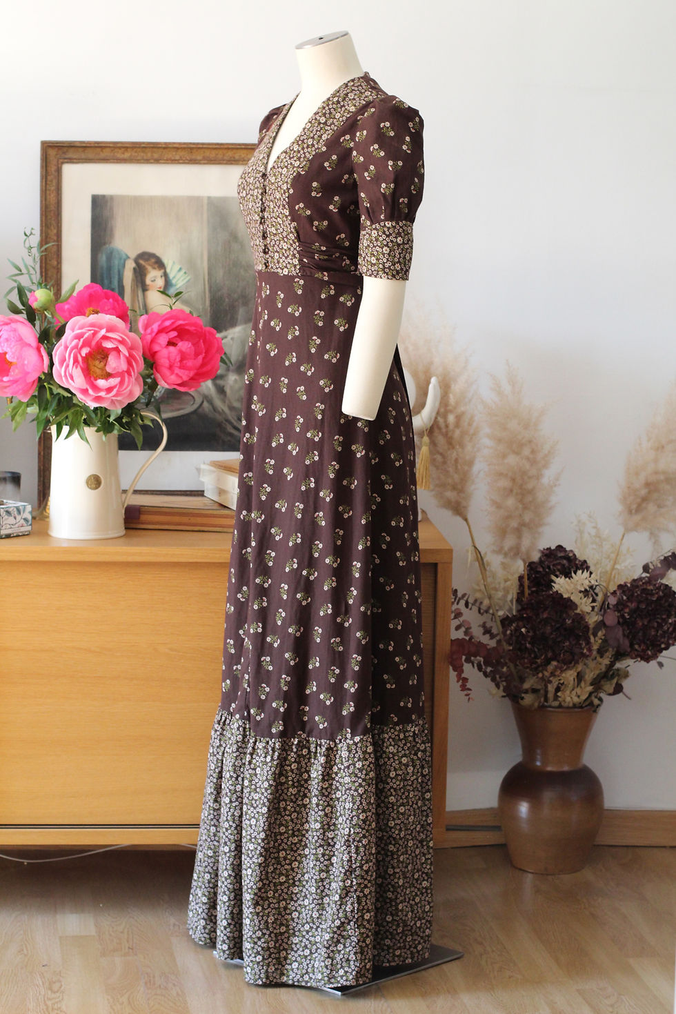 Thumbnail: Robe en coton des années 70 - XS
