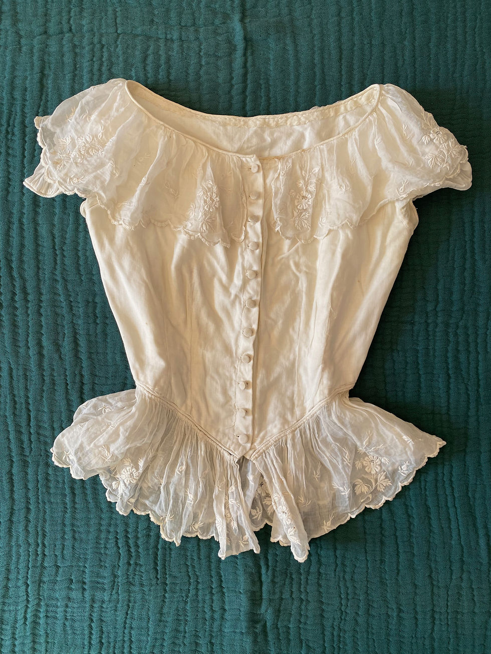 Rare ! Corsage brodé c.1910 - T.XS/S