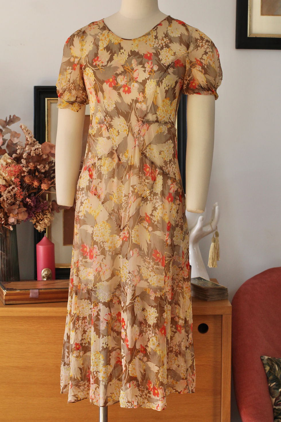 Robe en mousseline c.1930 - T.XS/M