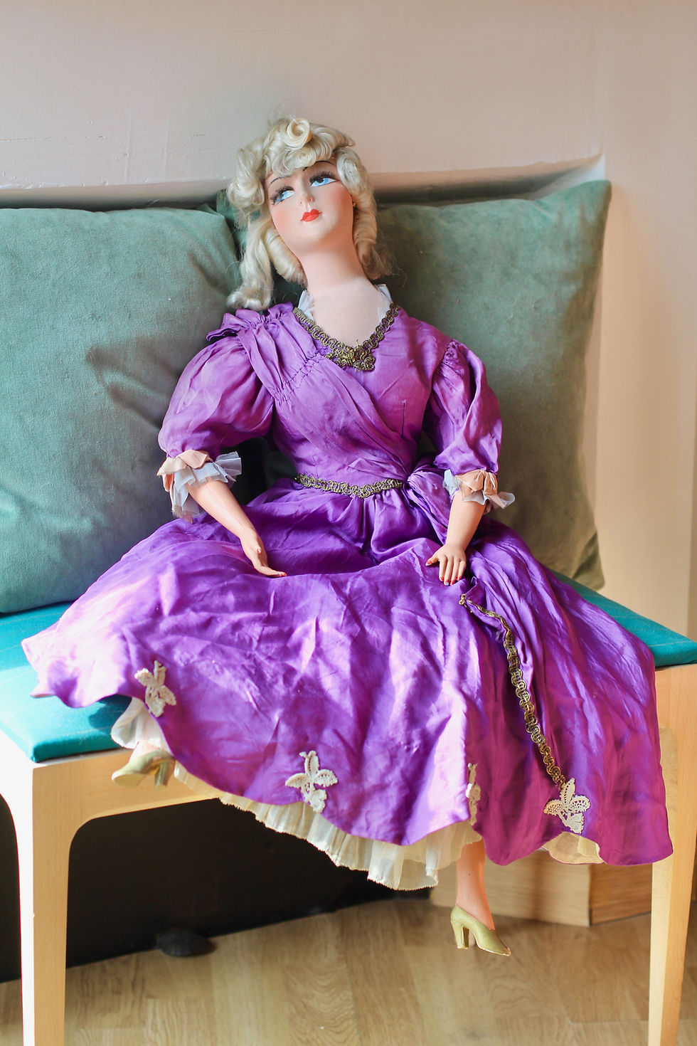 Miniature : RARE ! Poupée de salon - Boudoir doll - 1920