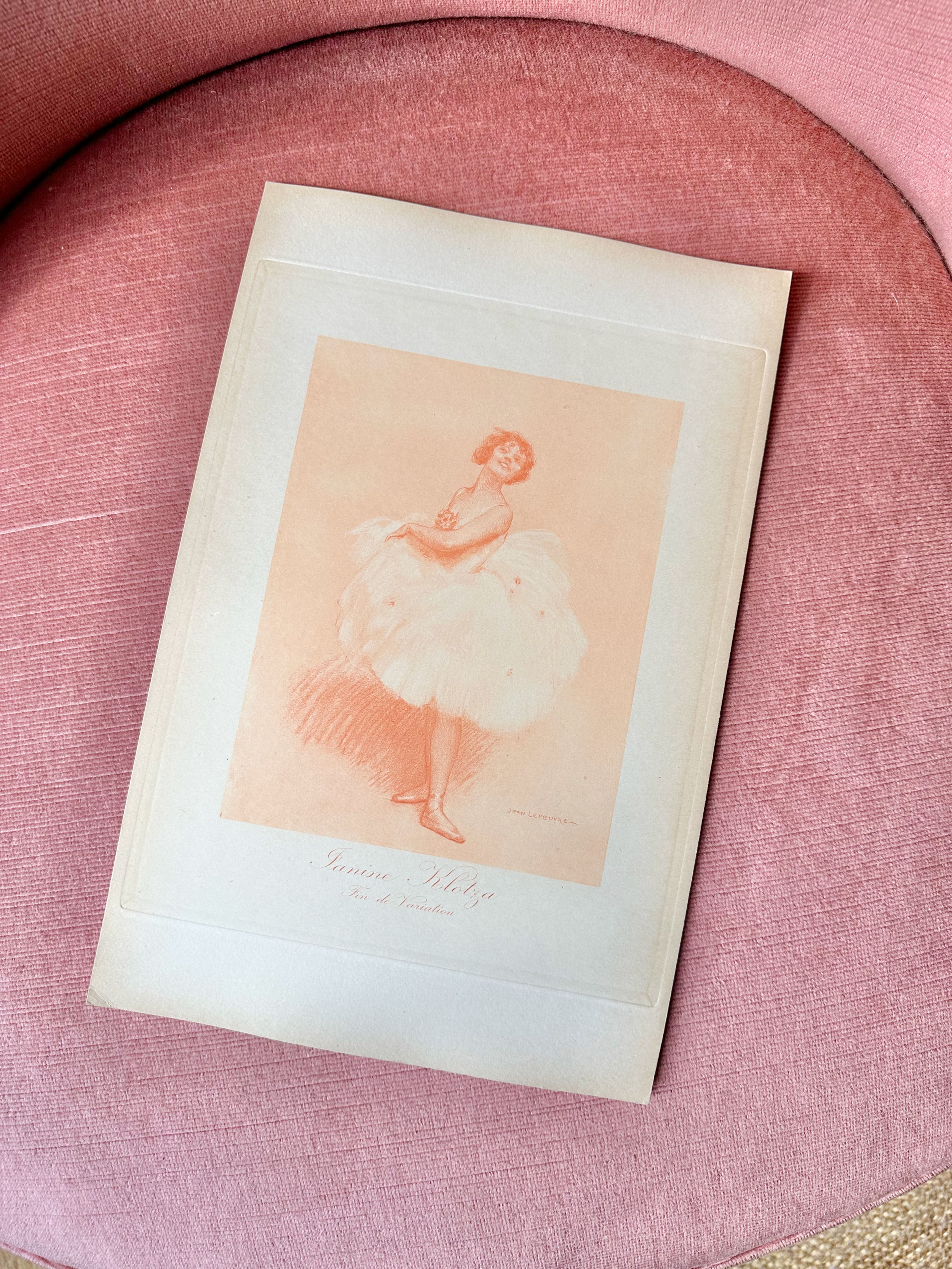 Gravure "Fin de variation" Janine Klotza par Jean Lefeuvre c.192