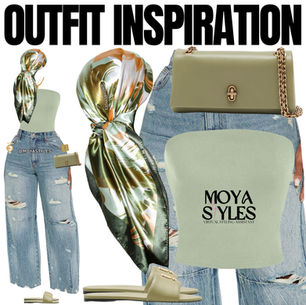 Outfit Inspiration: Sage Green & Distressed Denim