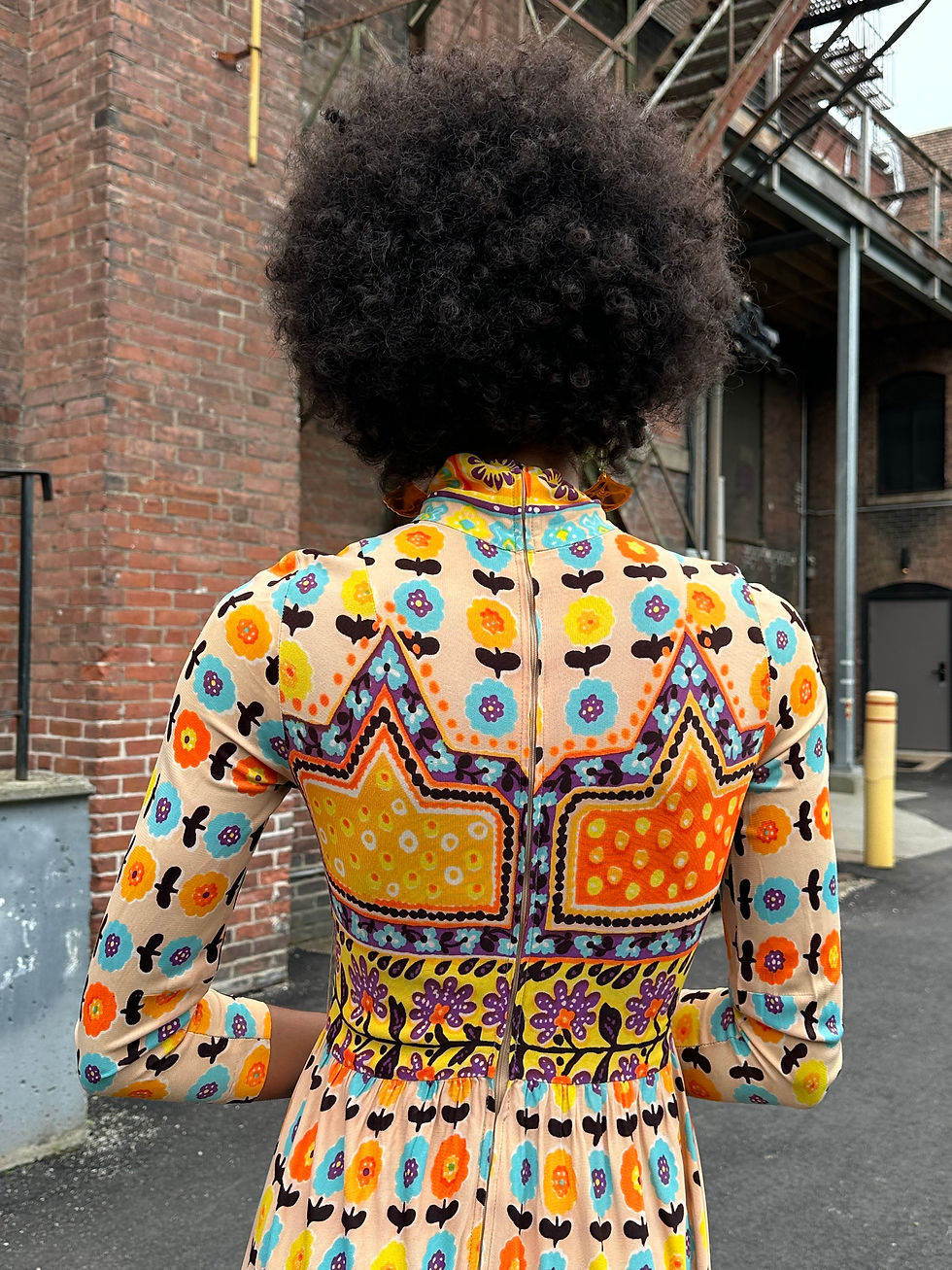 Thumbnail: Vintage 1970s Psychedelic Folk Art Maxi Dress