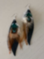 Thumbnail: Handmade Leather & Feather Earrings