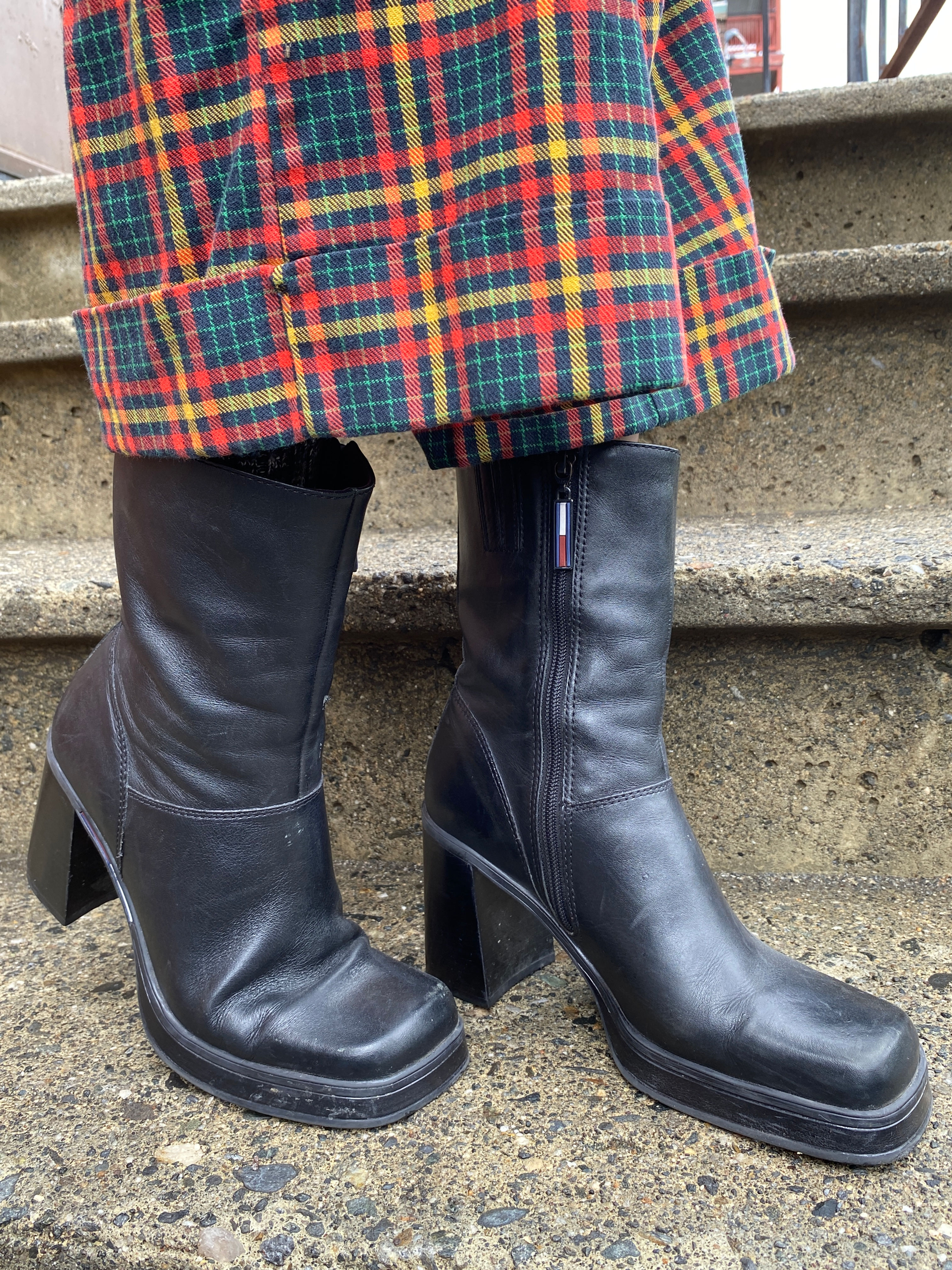 Tommy Hilfiger Chunky Heeled Leather Boots