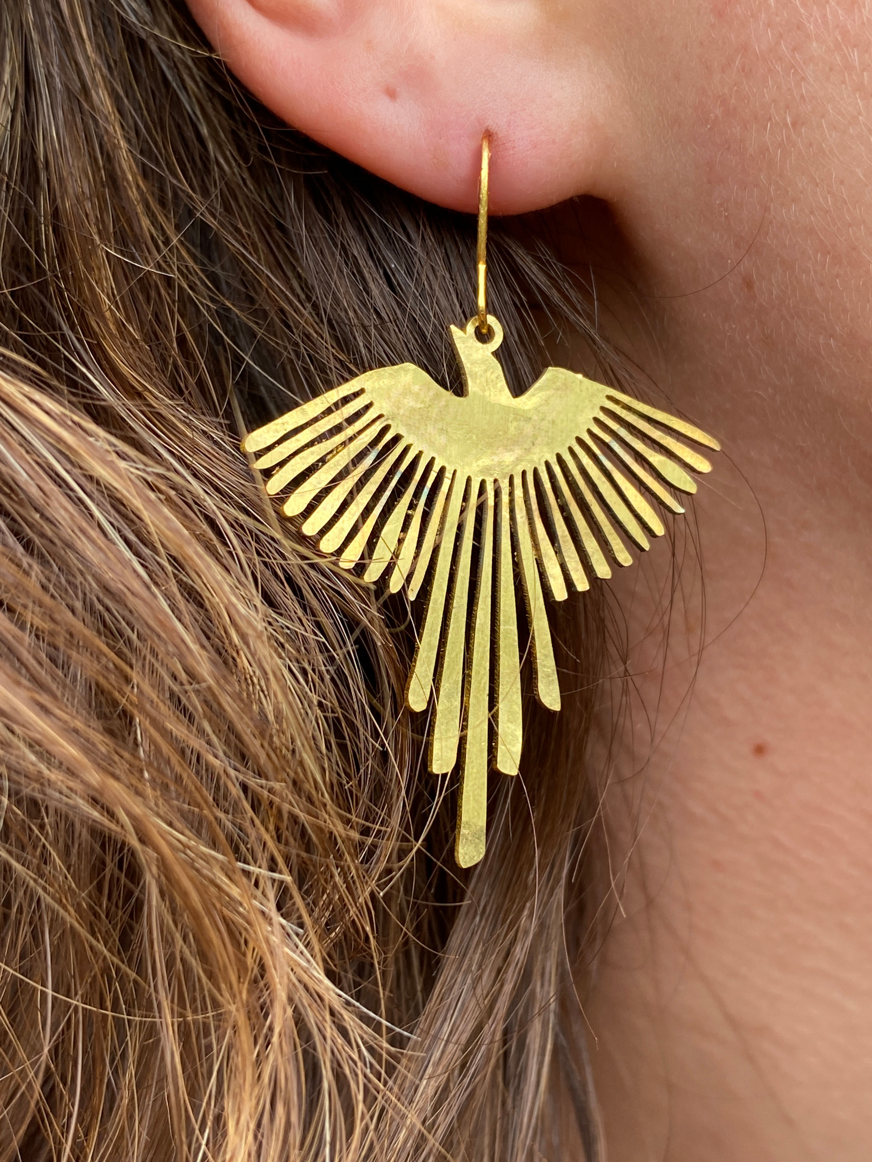 Handmade Flying Phoenix Earrings