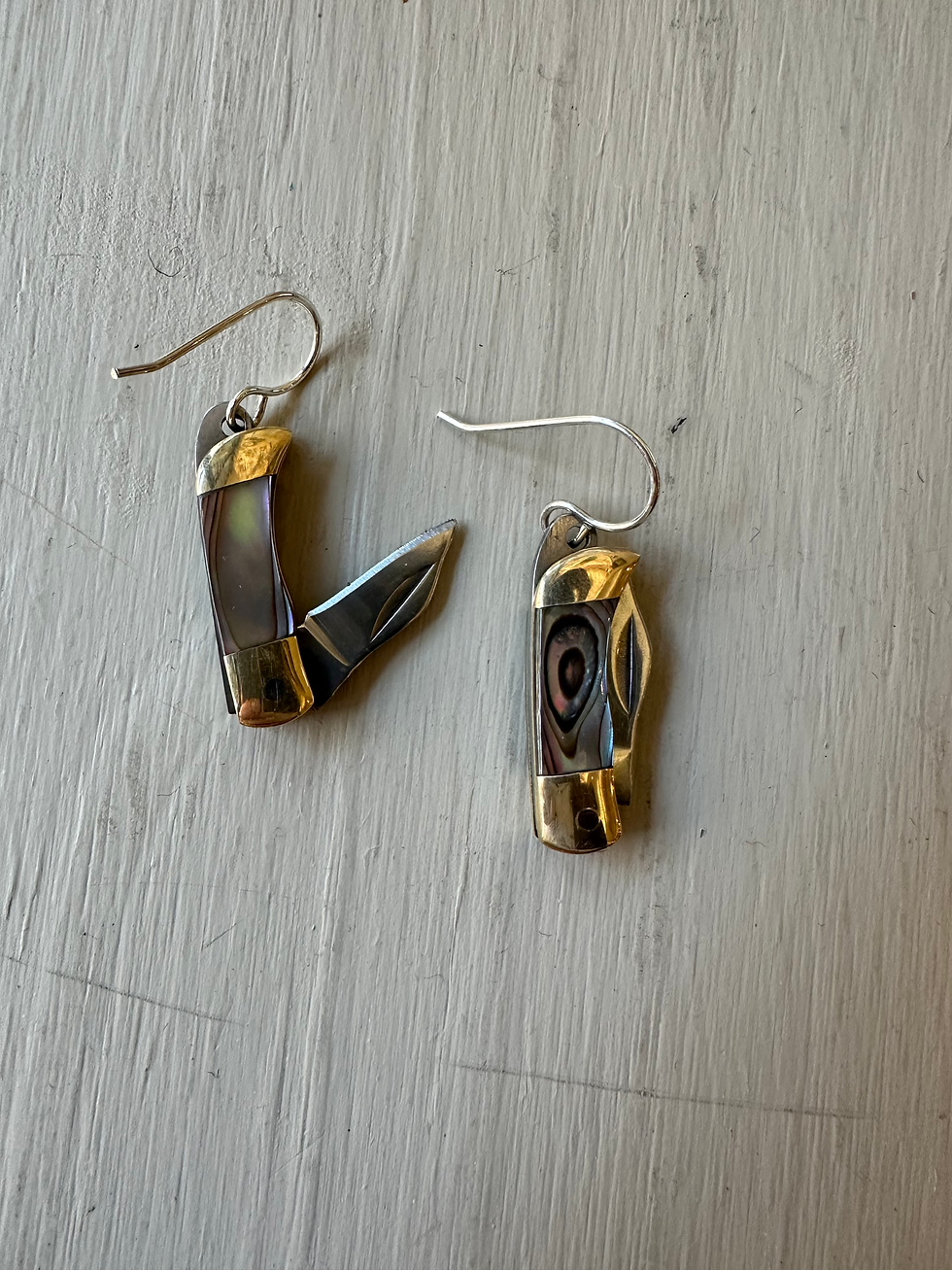 Thumbnail: Abalone Pocketknife Earrings 