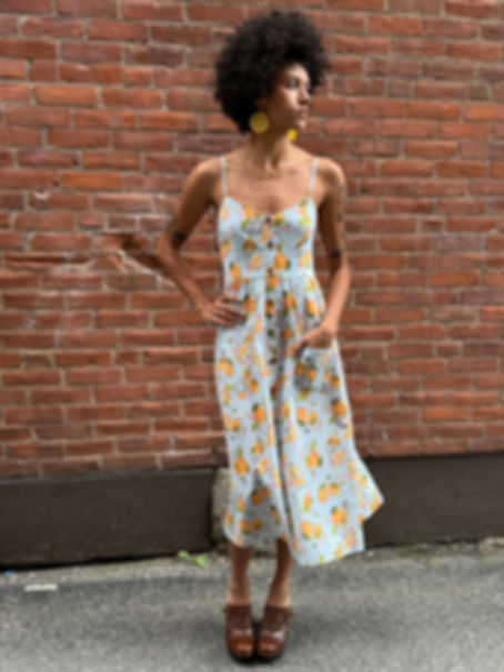 Cotton Orange Grove Sun Dress