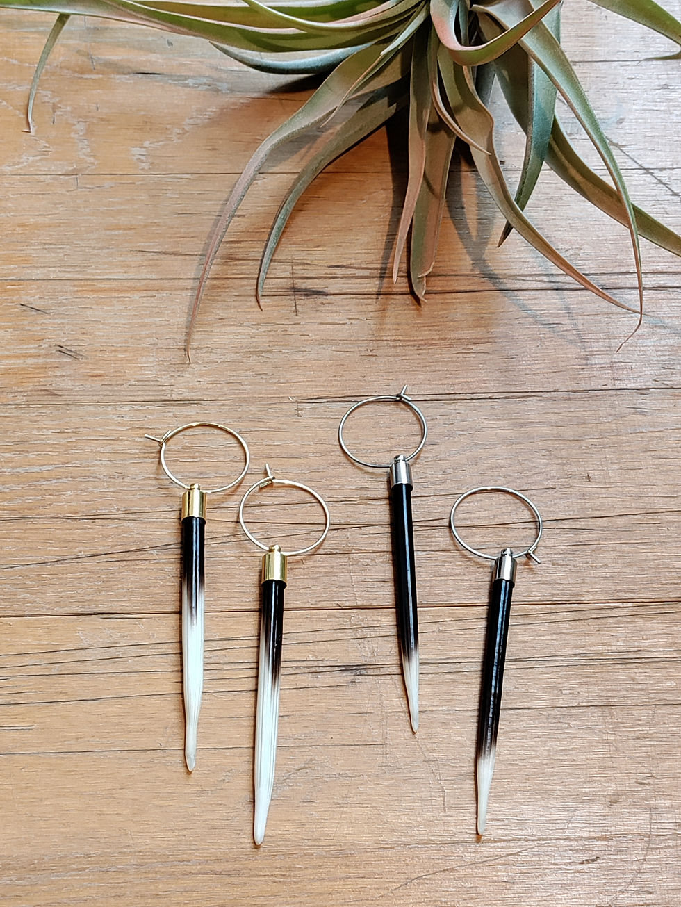 Thumbnail: Porcupine Quill Hoop Earrings