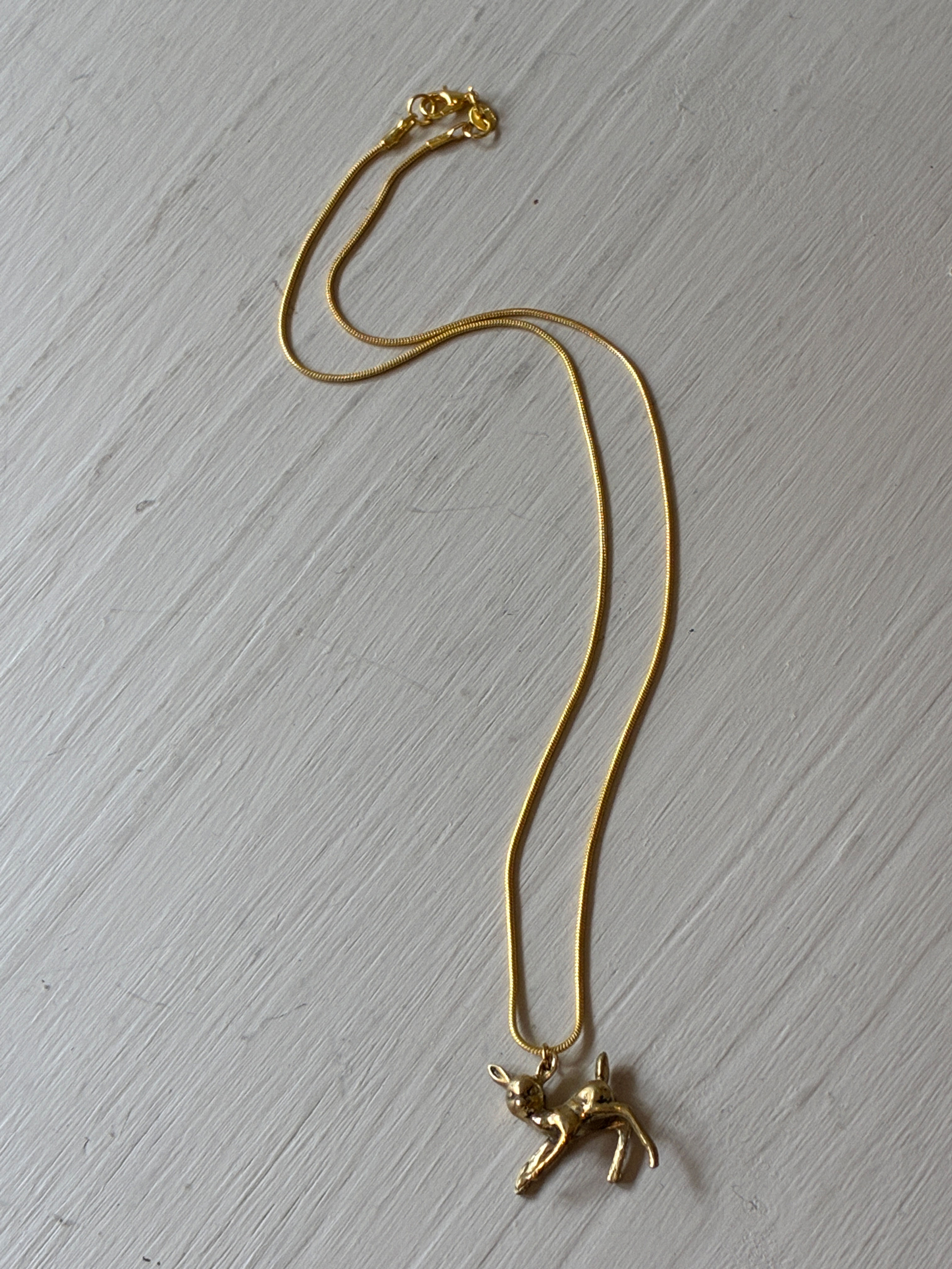 Oh Deer Gold Bronze Necklace