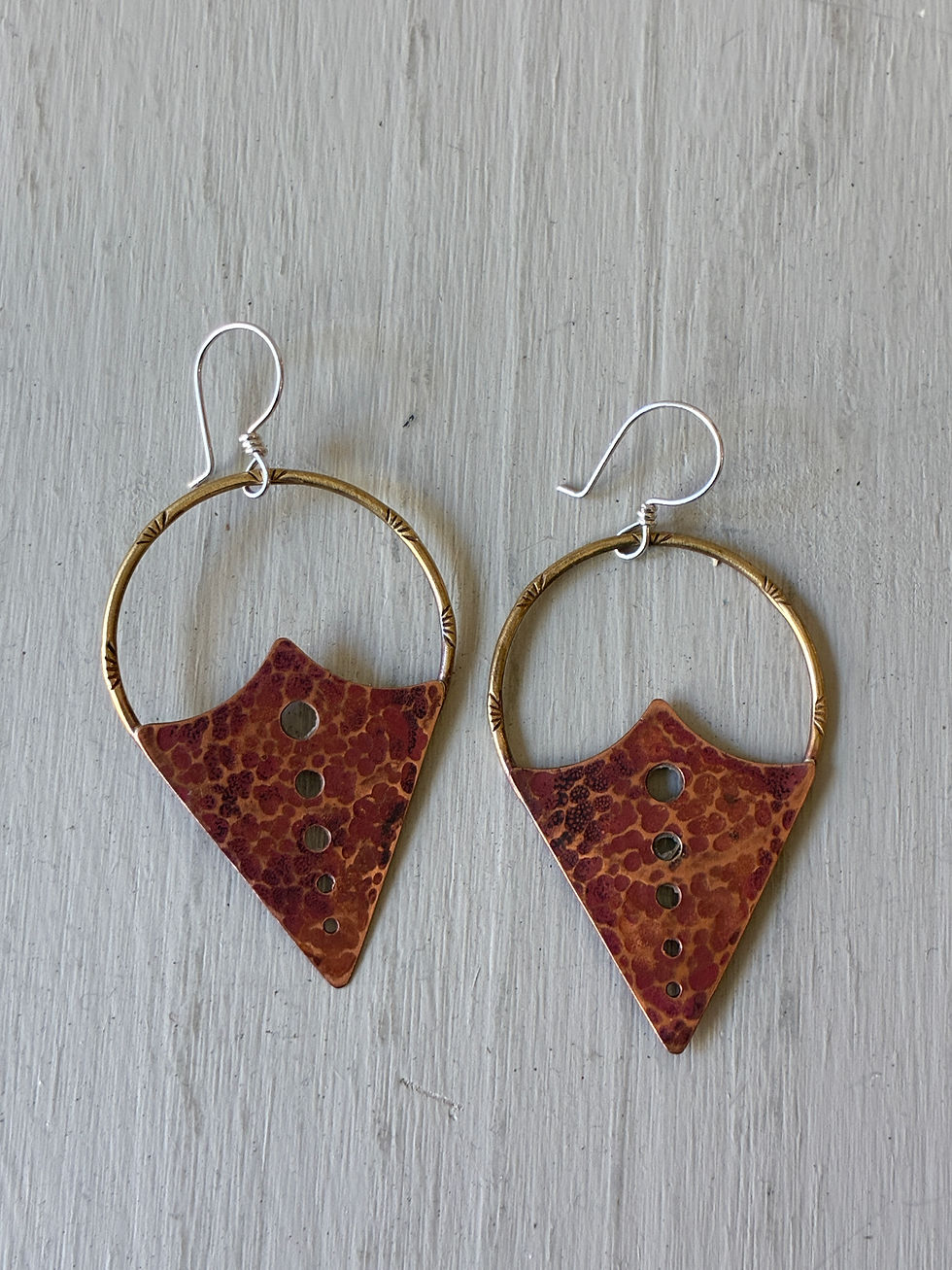 Thumbnail: Handmade "Raegan" Hoop/Shield Earrings