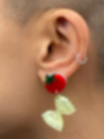 Thumbnail: Tomato Farfalle Pasta Acrylic Earrings