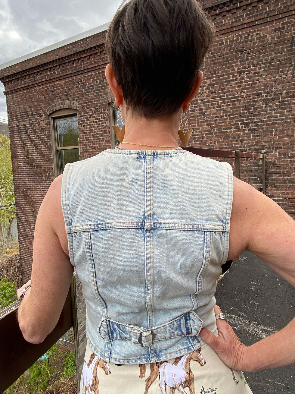 Thumbnail: Distressed Denim Western Vest