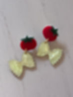 Thumbnail: Tomato Farfalle Pasta Acrylic Earrings