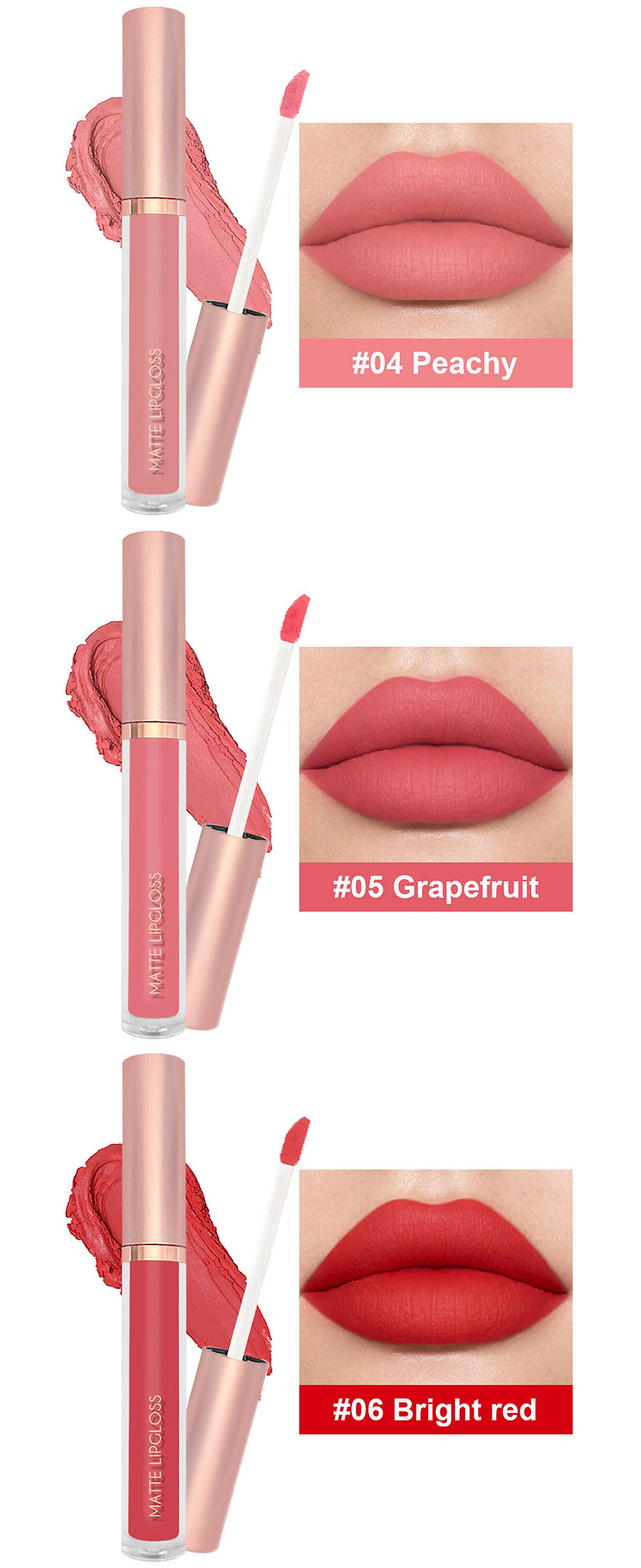 Miniatura: Private Label 12 Colors 3pcs Liquid Lipstick Kit Custom Bulk 2.5ml*3 Matte Non-s