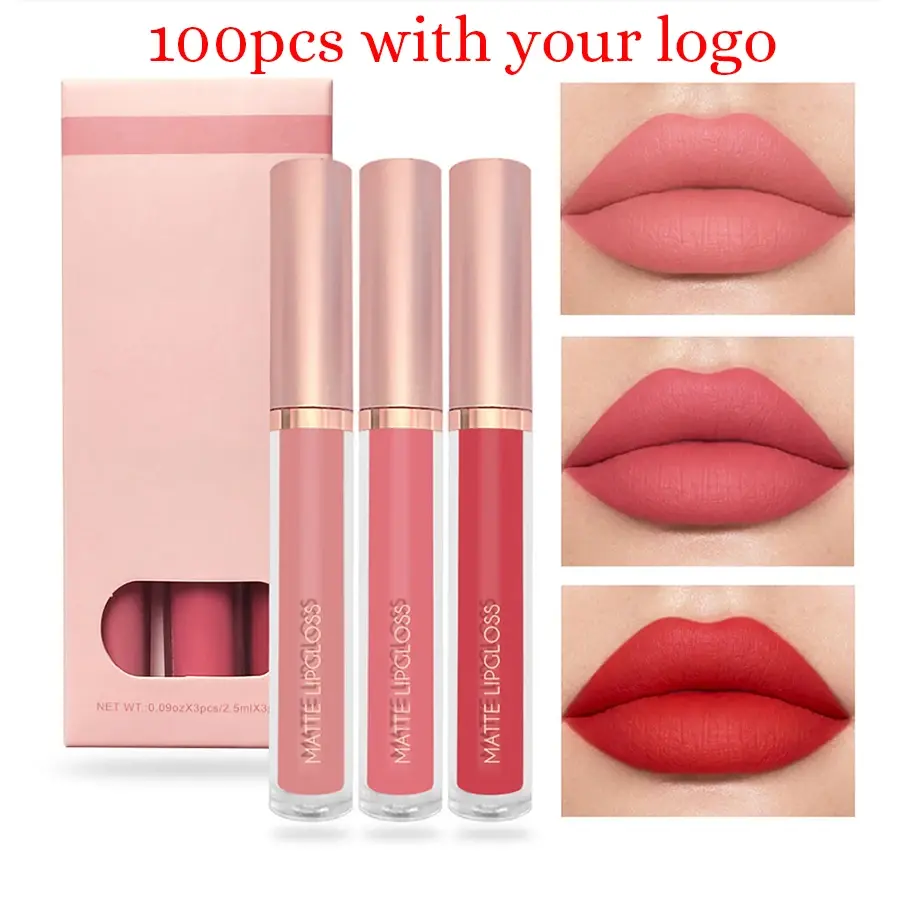 Miniatura: Private Label 12 Colors 3pcs Liquid Lipstick Kit Custom Bulk 2.5ml*3 Matte Non-s