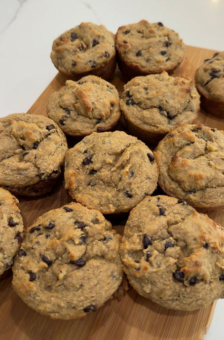 Banana Chocolate Chip Protein Muffins