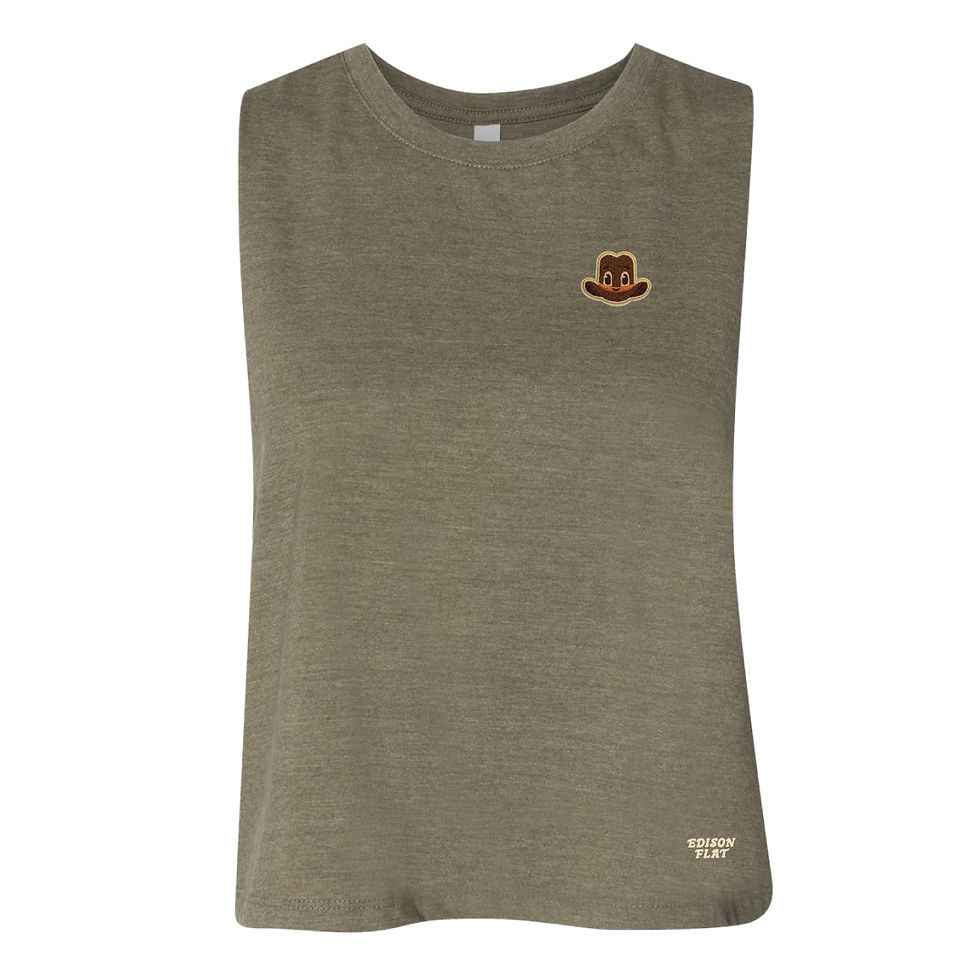 Thumbnail: Tiny Hat Patch Ladies Cropped Tank (EFP002L12-6682)