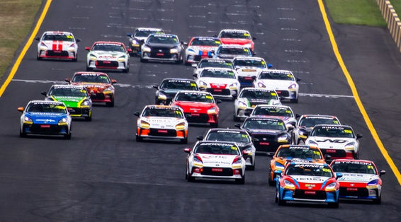 Toyota GR Cup cars racing in close formation